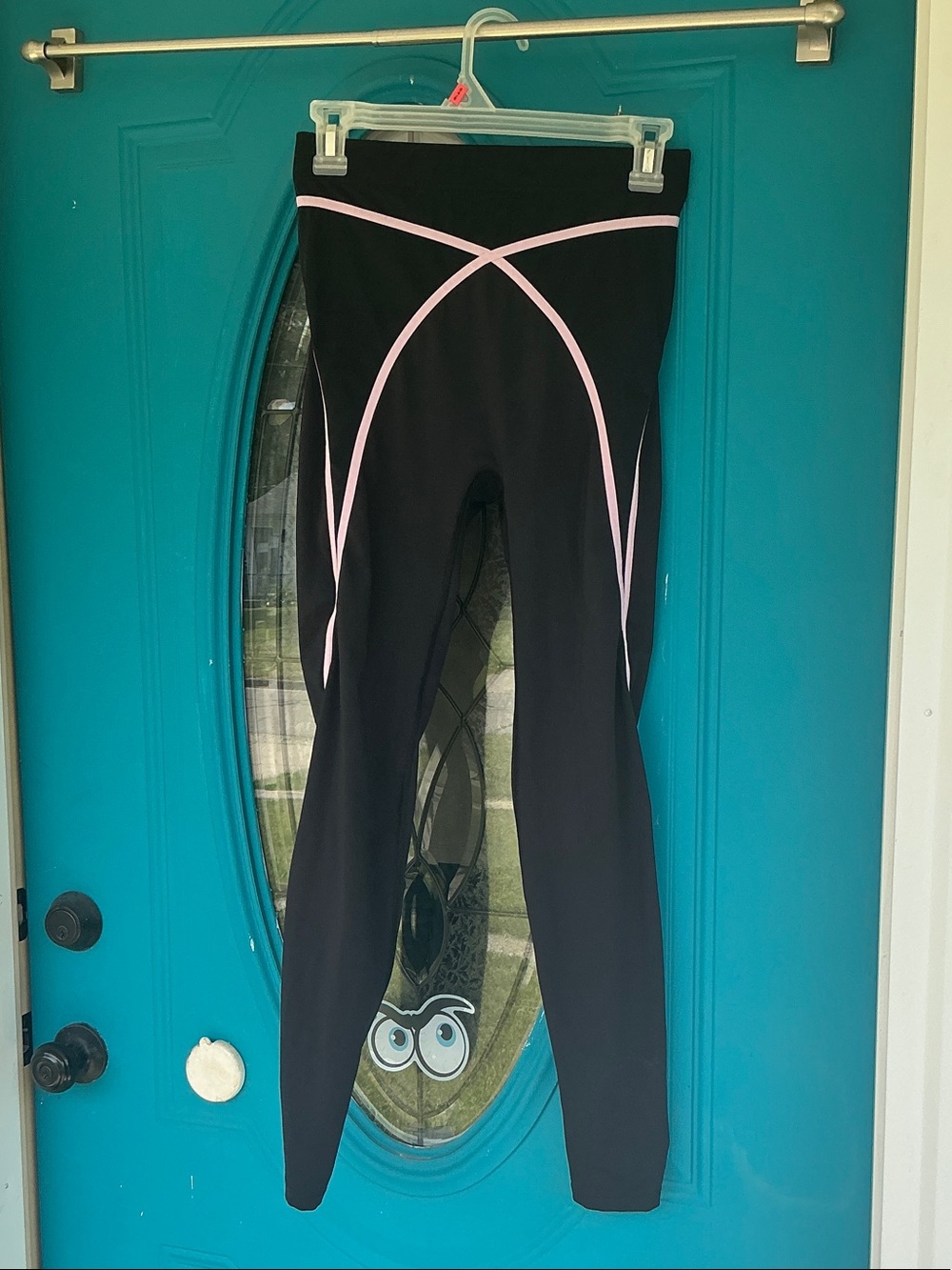 Savage X Fenty Black Leggings with Light Pink Trim